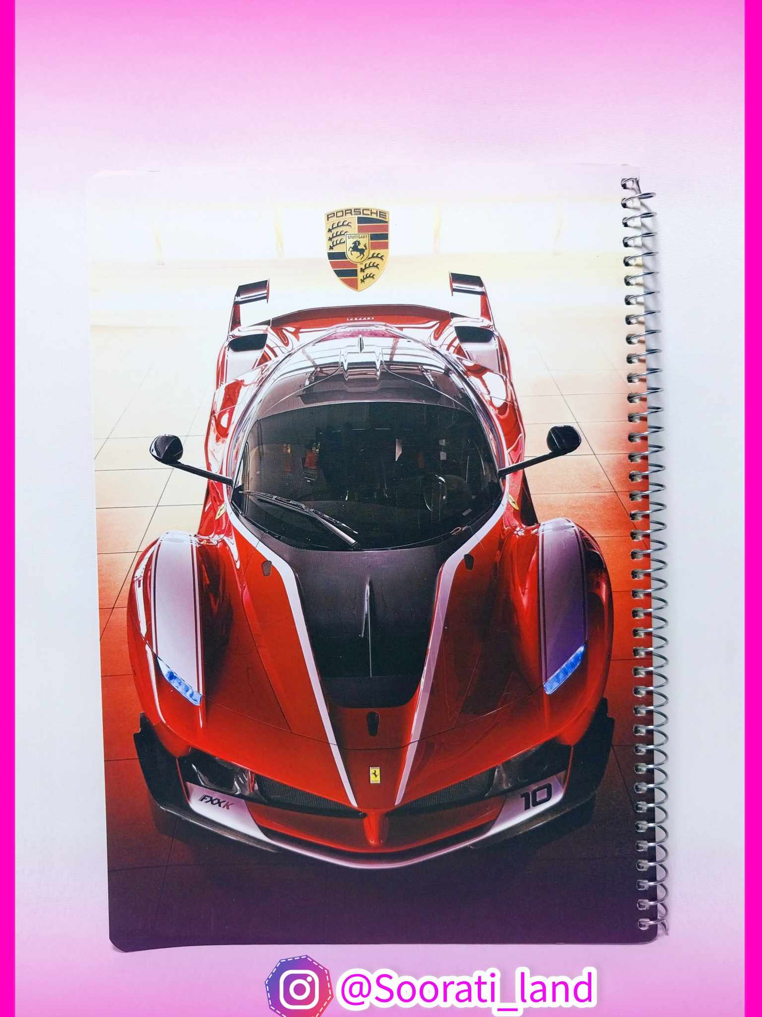 دفتر مشق 80 برگ سیمی طرح ماشین ferrari fxxk
